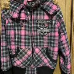 Freedam チェック柄コート フード付き