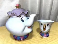 ディズニー 美女と野獣 ポット夫人 チップ ティーポットおよびカップのセット