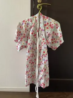 キッズ 浴衣 花柄 ホワイト 100cm