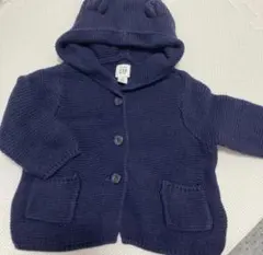 baby GAP フード付きカーディガン 3-6ヶ月 ネイビー　くまみみ　耳付き