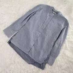 【c8101】UNIQLO+J シャツ　長袖　ストライプ