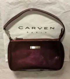 CARVEN PARIS エナメル ポーチ ボルドーのサムネイル