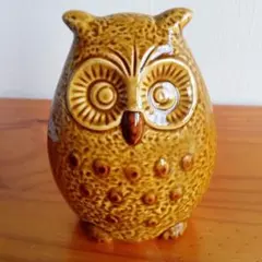 フクロウ　置き物　陶器　縁起物　開運