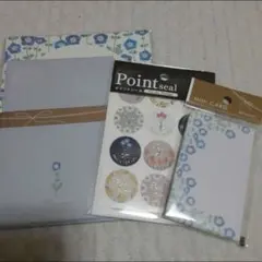 ネモフィラ柄　レターセット　ポイントシール　ミニカード