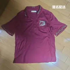 【匿名配送】FEILER ポロシャツ 花柄刺繍 ボルドー Lサイズのサムネイル