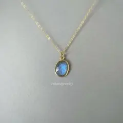 宝石質AAAグレード　ラブラドライト　ネックレス　18KGP 天然石