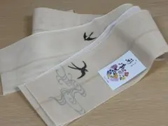 【新品】夏用 紗織 四寸半巾帯 染め帯　夏着物帯　浴衣帯　ベージュ　金魚　×2 新品】夏用 紗織 四寸半巾帯 染め帯 夏着物帯 浴衣帯 ベージュ つばめ