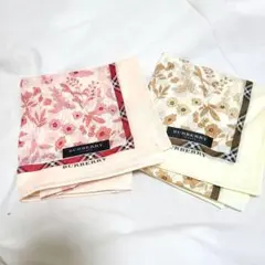 バーバリー　ハンカチ　花柄　2枚　まとめ売り