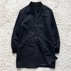 MARNI ロング丈 MA-1コート ブルゾン ロゴ刻印ダブルジップ ブラック