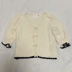ZARA コントラストリボンニットカーディガン 3-4歳　104cm