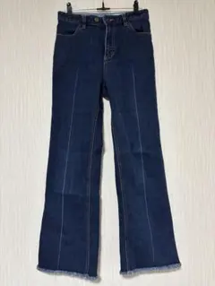 デニム ダークブルー フリンジデニム 訳ありのサムネイル