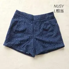 ヌージー NUSY ショートパンツ L相当 レース 紺 ネイビー 平成ギャルのサムネイル