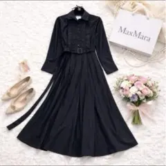 美品 ✨️MAXMARA 近年モデル ブラック　シャツワンピース ブラック 2026年最新】max mara ロングワンピースの人気アイテム - メルカリ