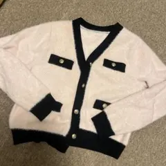 Dazy ピンクネイビー カーディガン M