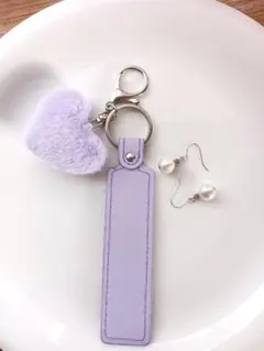 №489　バッグチャーム　キーホルダー×ピアスセット