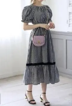 GRL ギンガムチェック ロングワンピース