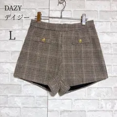 デイジー DAZY チェック ショートパンツ L 金ボタン クラシック トレンド