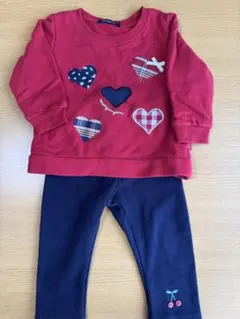 女の子トレーナー80cmネイビーパンツセットアップ