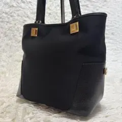 ✨️美品 フェラガモ トートバッグ レザー キャンバス ロゴ金具 肩掛け A4可