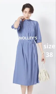 ノーリーズ NOLLEY'S ヴィンテージサテンワンピース ネイビー M - メルカリ