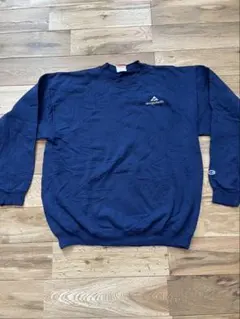 Champion ネイビー スウェット　企業ロゴ