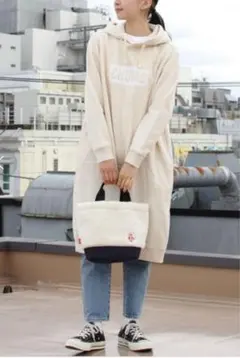 チャムス CHUMS Logo Long Parka ロングロングパーカー