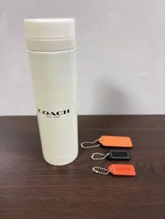 新品未使用COACH 3点レザーキータグ & 携帯ステンレス水筒300ml