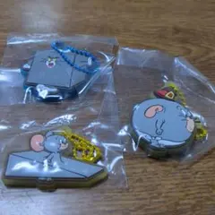 TOM and JERRY　トムとジェリー　ぷっくり　ラバーマスコット３個セット