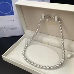 【鑑別書付】アコヤ本真珠 グレーパールネックレス 7.5-8.0mm 42cm
