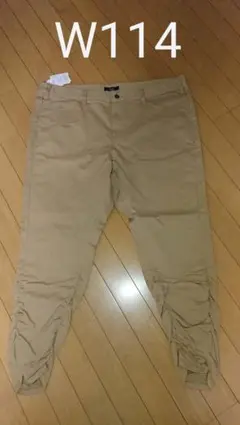 大きいサイズ◆裾シャーリングパンツ W114 6L～8L 新品