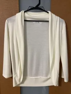 ホワイト カーディガン Mサイズ 五分袖