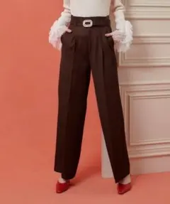 LOULOU WILLOUGHBY ビジューバックルパンツ