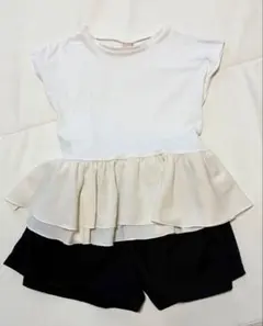【petit main】フリルチュニックとボトムスのセット　110 120