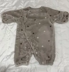 ベビー　もこもこ　ハート柄ロンパース