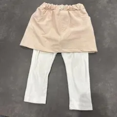 スカート付きパンツ　プティマイン　ハートポケット　ピンクベージュ