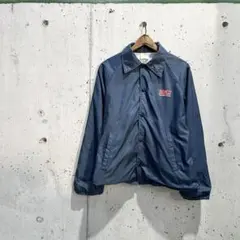 80s 90s 企業 ロゴ USA製 コーチジャケット SENCO ネイビー 紺