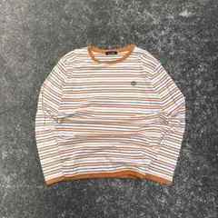 y2k archive 短丈ボーダーロンT長袖カットソーリンガーTシャツ　M