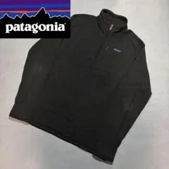 Patagonia ハーフジップ フリース カーキ パタゴニア ロゴ メンズ L