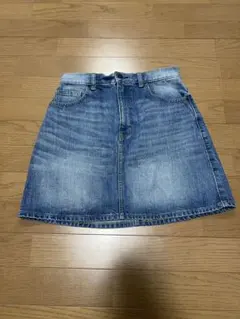 デニムブルー Aラインミニスカート