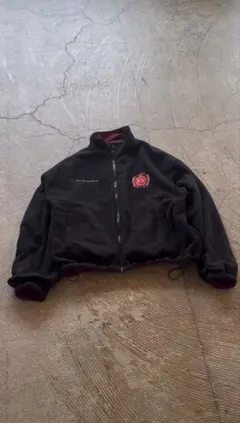 ナイロンジャケット 黒 バーガンディ