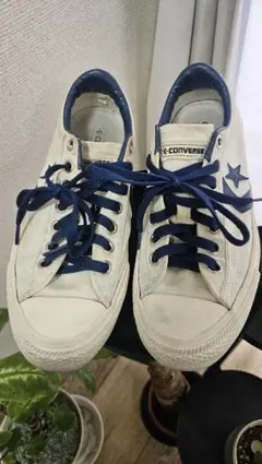 CONVERSE ホワイト ネイビー スニーカー(24㎝)
