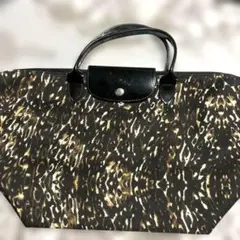 ロンシャン Longchamp トートバッグ レオパード 豹柄 ナイロン 大容量