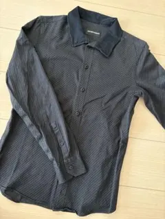EMPORIO ARMANI ダークブルー ドット柄 長袖シャツ