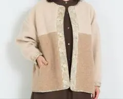 キルティングジャケット ノーカラー