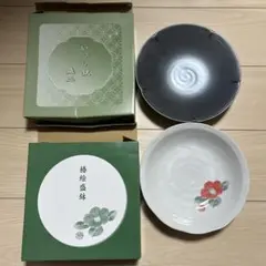 いぶし銀　盛皿、椿絵盛鉢　（たち吉）のサムネイル