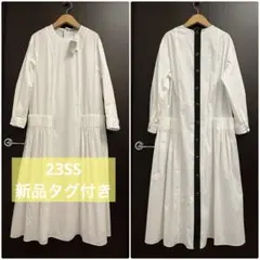 新品　 theory luxe 23SS バックボタンデザイン　ロングワンピース