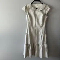極美品◇Rene ルネ 雑誌掲載デニムワンピース 襟付きティアード 36L-XL