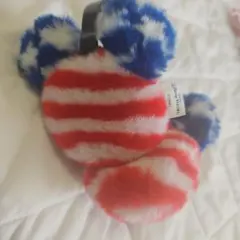 ディズニー ミッキー型 イヤーマフ 耳あて アメリカ国旗柄　星条旗 リゾート