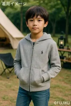 [良品]POLO RALPH LAUREN ジップアップ パーカー 140