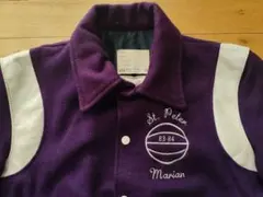 DeLONG 80's 襟付き スタジャン size38 紫/白 USA製